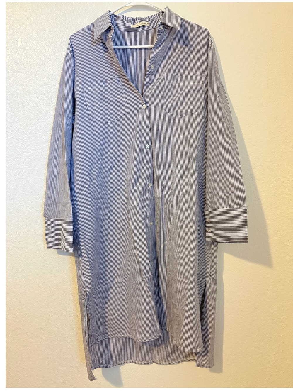 Oak + Fort shirt dress searsucker size large